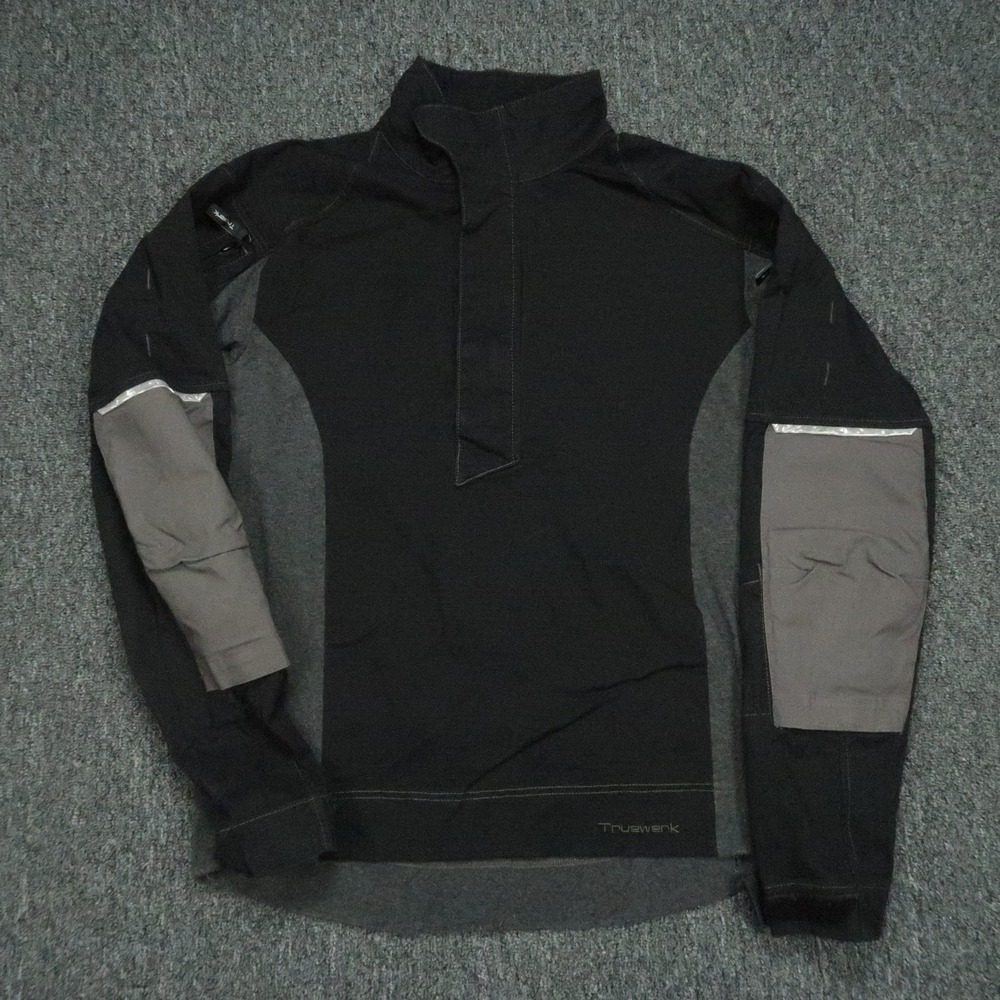 Truewerk Pullover Mens Medium Black Quarter Zip Workwear Reflective